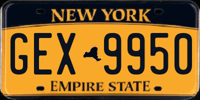 NY license plate GEX9950