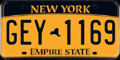 NY license plate GEY1169
