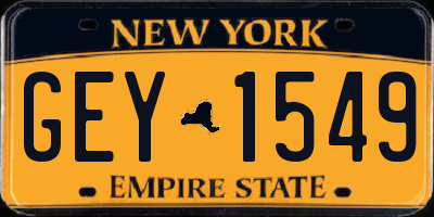 NY license plate GEY1549