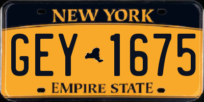 NY license plate GEY1675