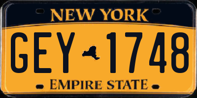 NY license plate GEY1748