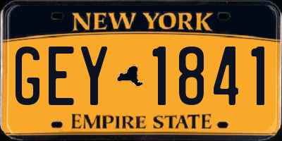 NY license plate GEY1841