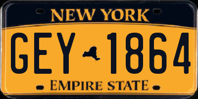 NY license plate GEY1864