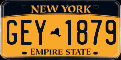 NY license plate GEY1879