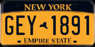 NY license plate GEY1891