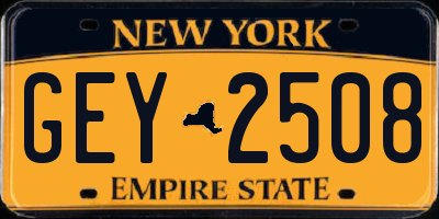 NY license plate GEY2508