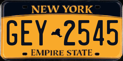 NY license plate GEY2545