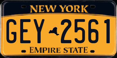 NY license plate GEY2561