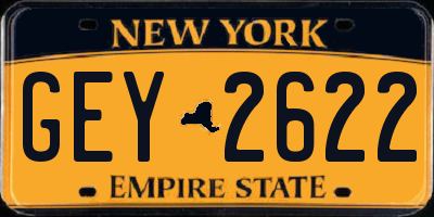NY license plate GEY2622