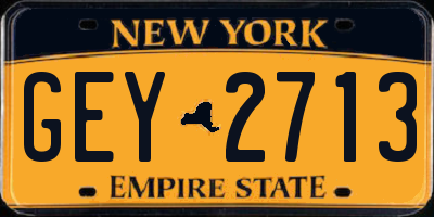 NY license plate GEY2713