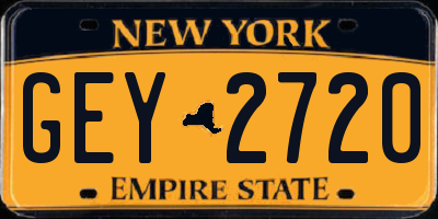 NY license plate GEY2720