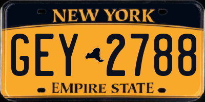 NY license plate GEY2788