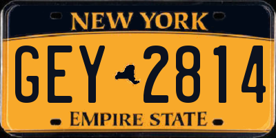 NY license plate GEY2814