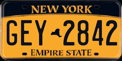 NY license plate GEY2842