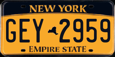 NY license plate GEY2959
