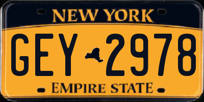 NY license plate GEY2978