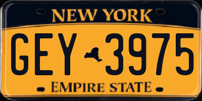 NY license plate GEY3975