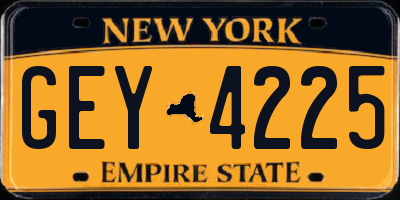 NY license plate GEY4225