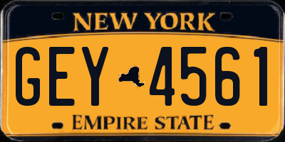 NY license plate GEY4561