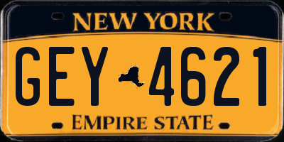 NY license plate GEY4621