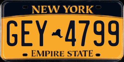 NY license plate GEY4799