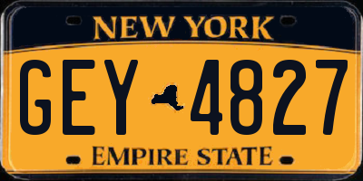 NY license plate GEY4827