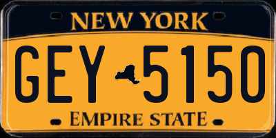 NY license plate GEY5150