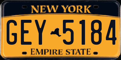 NY license plate GEY5184