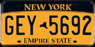NY license plate GEY5692