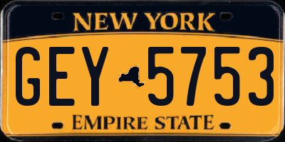 NY license plate GEY5753