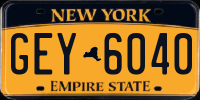 NY license plate GEY6040