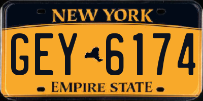 NY license plate GEY6174