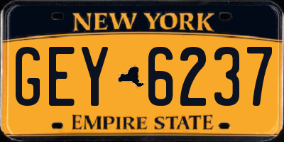 NY license plate GEY6237