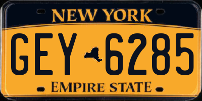 NY license plate GEY6285