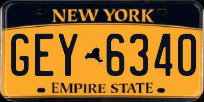 NY license plate GEY6340