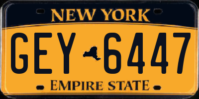 NY license plate GEY6447
