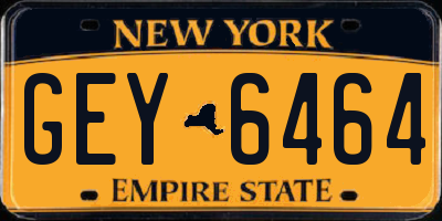 NY license plate GEY6464