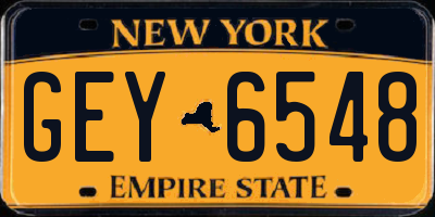 NY license plate GEY6548