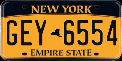 NY license plate GEY6554