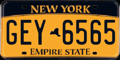 NY license plate GEY6565