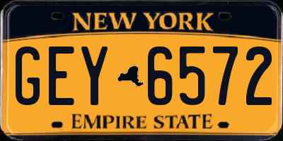 NY license plate GEY6572