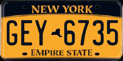 NY license plate GEY6735