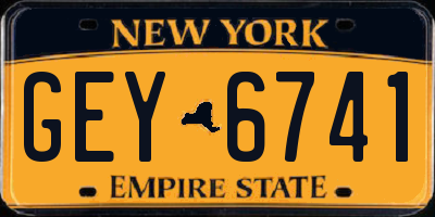 NY license plate GEY6741