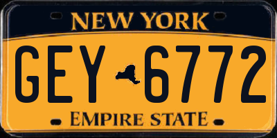 NY license plate GEY6772