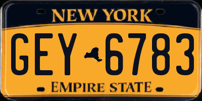 NY license plate GEY6783