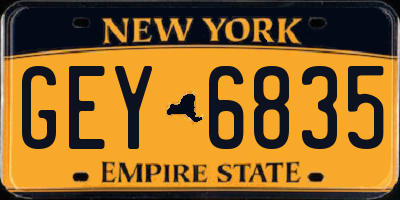 NY license plate GEY6835