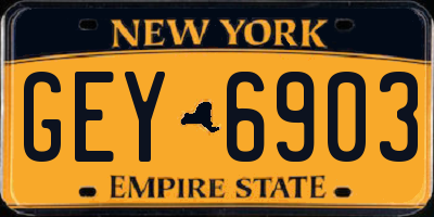 NY license plate GEY6903
