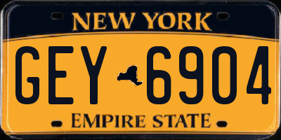 NY license plate GEY6904
