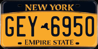 NY license plate GEY6950