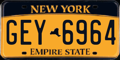 NY license plate GEY6964